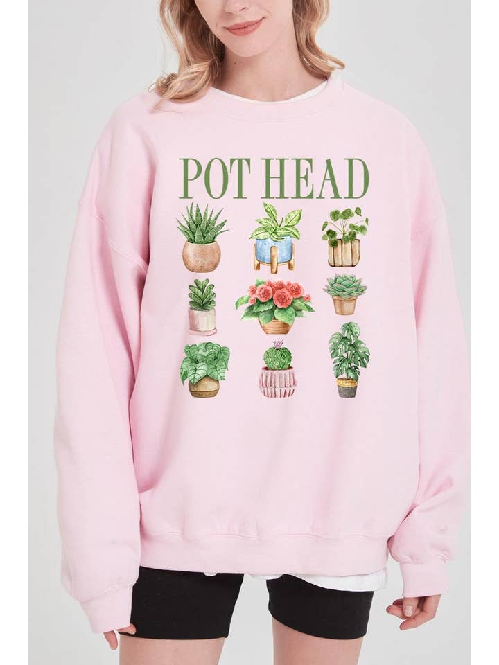 COLORBEAR - Wholesale T-Shirt (Graphic) - Women's - Pot Head Plant Lover Graphic Sweatshirt14