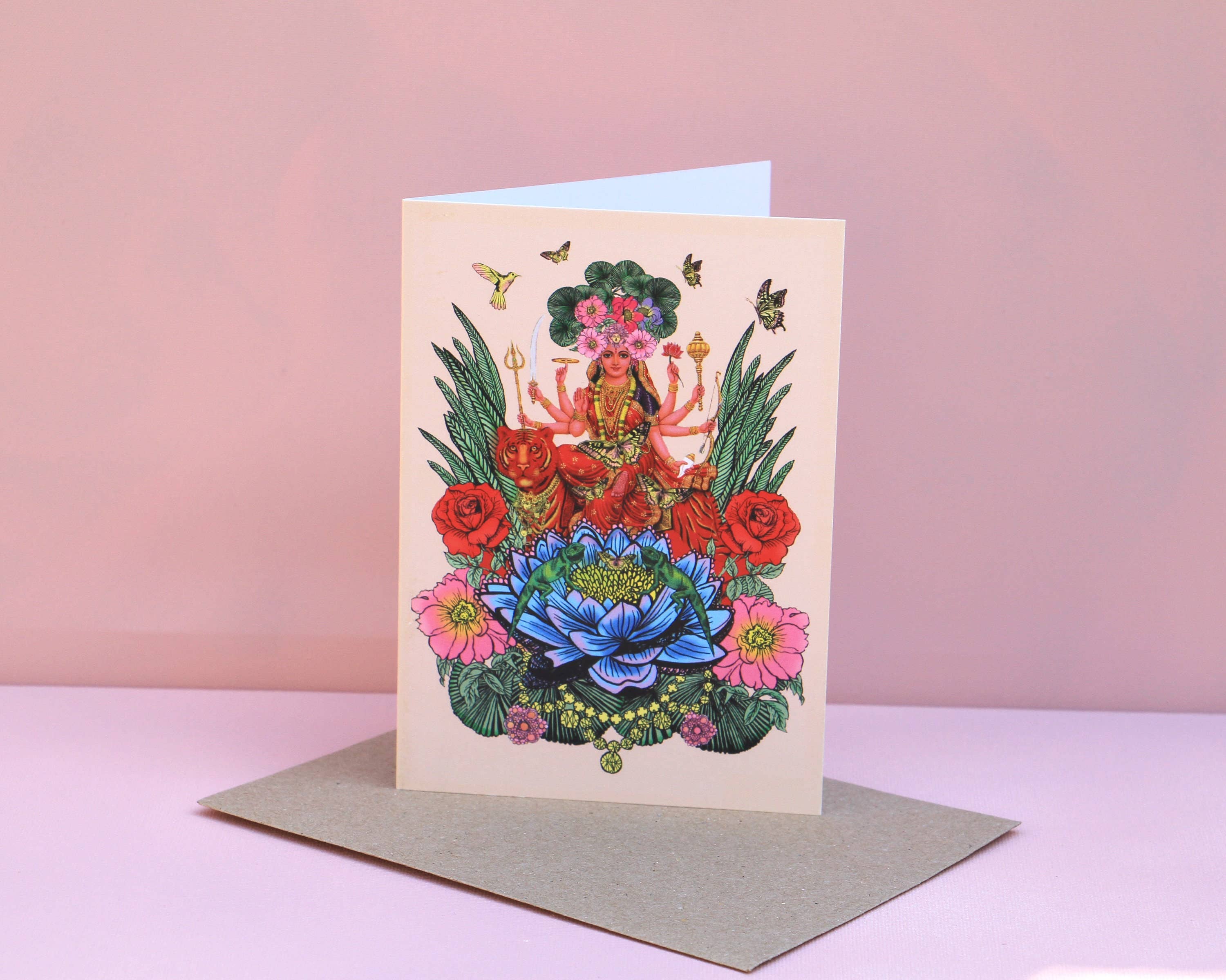 Msdre – Großhandel Grußkarten für den Alltag – Durga Madre Grußkarte Indian Hindu-Göttin A61