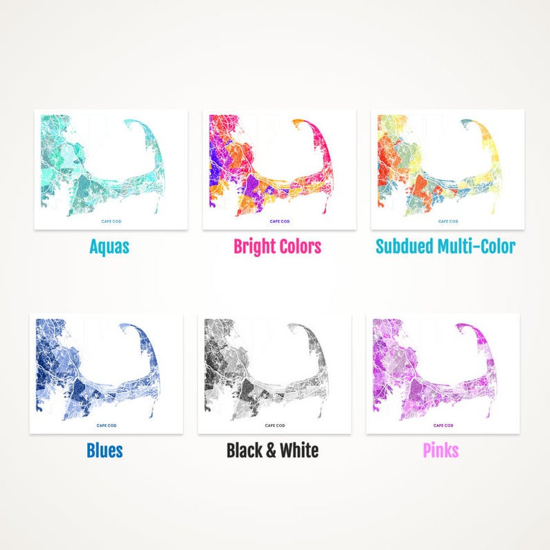 Juanita's Adventures - Wholesale Art Print - Juanitas Cape Cod Map Print1