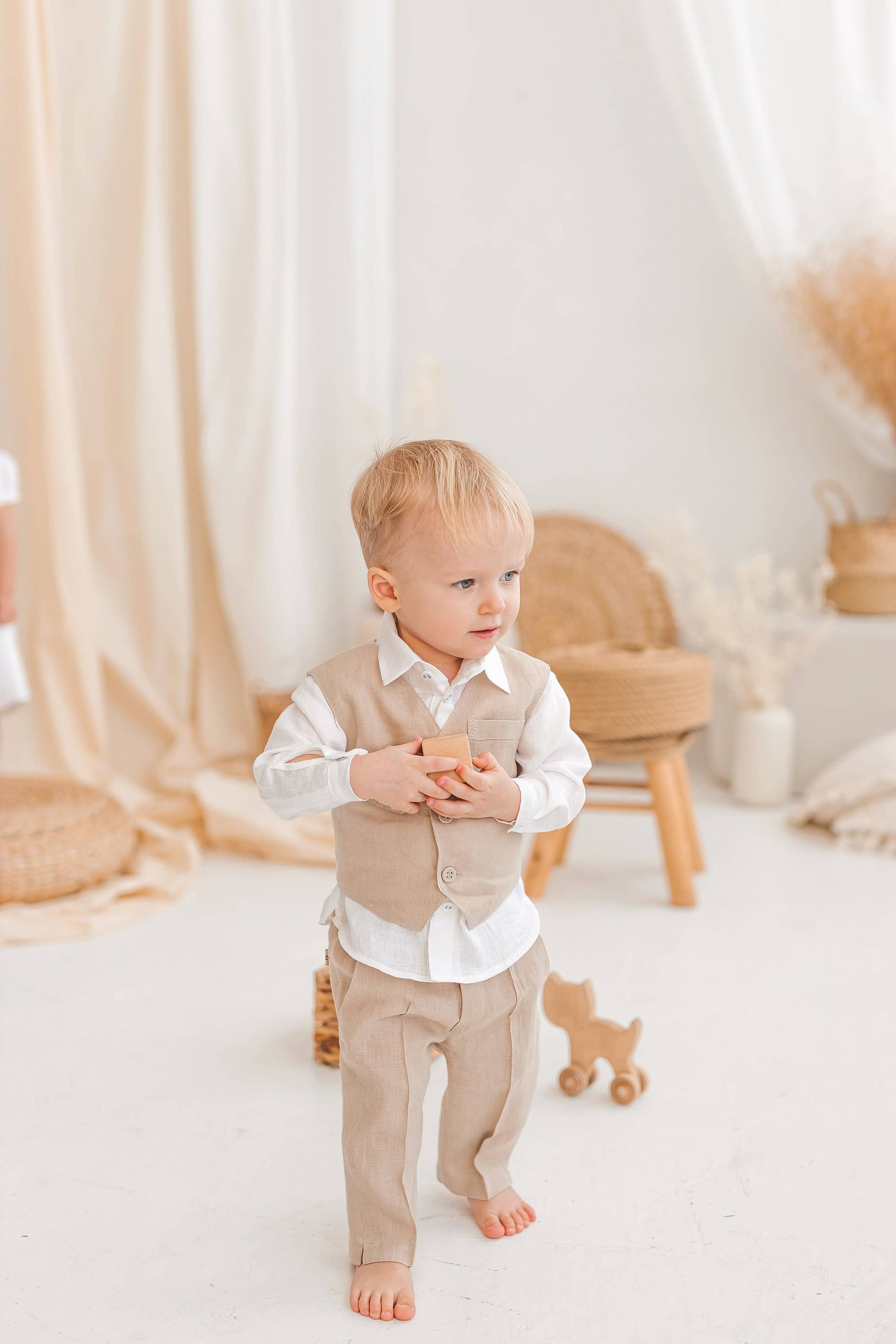 Matrinna – wholesale Clothing set – Baby – Baby Boy White Baptism and Christening Outfit1