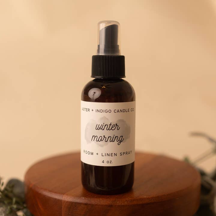 Aster + Indigo Candle Co. - Wholesale Room & Linen Spray - Winter Morning | Christmas Winter Room + Linen Spray 4oz0