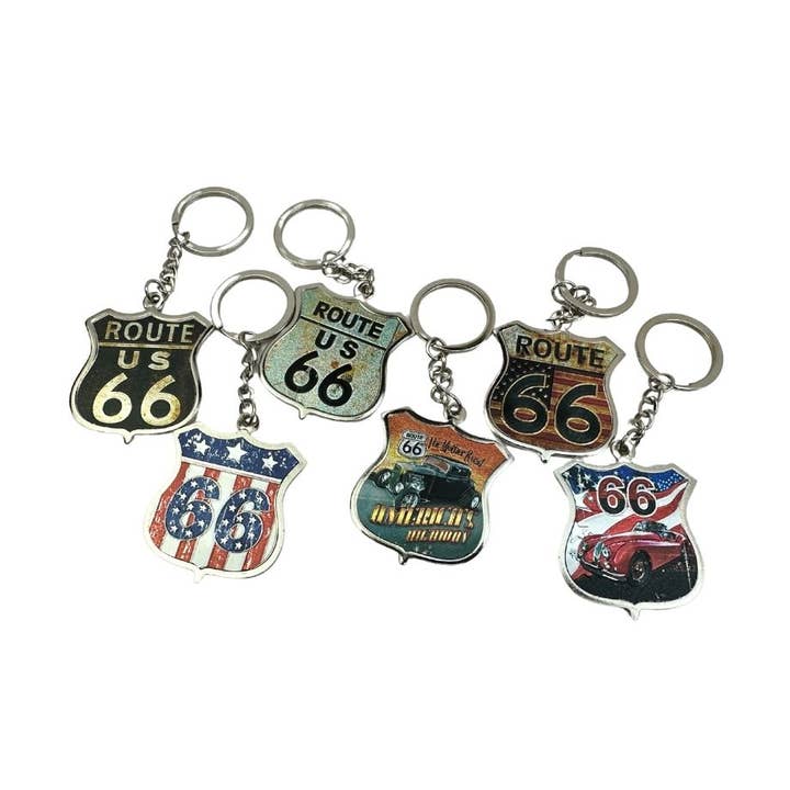 Portachiavi Route 66 per la vendita all'ingrosso da parte di ZKY Wholesale