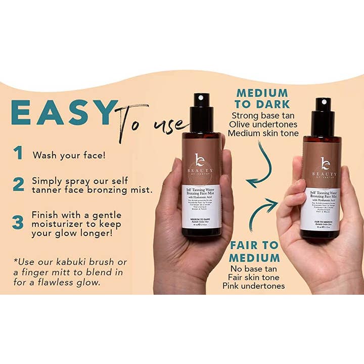 Beauty By Earth - Wholesale Self-Tanner - Self Tanning Water Bronzing Face Mist 2.7oz (2 Shades)5