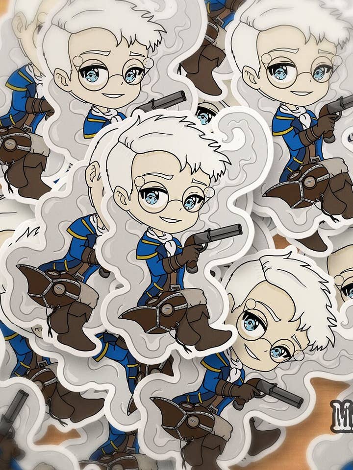 Vinyl klistermärke - Dnd Gunslinger - Vattenflaska Laptop Scrapbook Planner Bujo Gift Vattentät Matt eller Holo för wholesale av Misty Figs