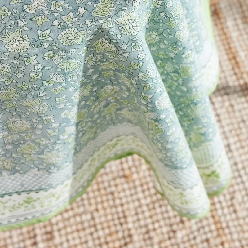 Bonheur du Jour - Wholesale Tablecloth - Tablecloth - Arushi Blue Green3