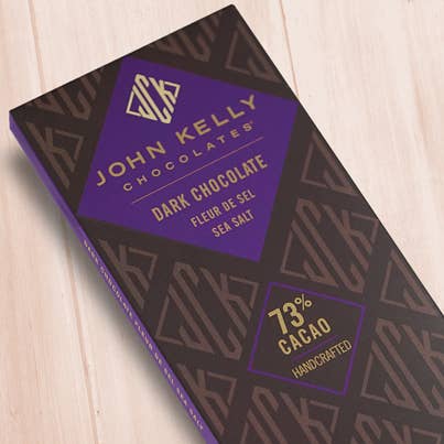 Barra de sal marinho Fleur De Sel de chocolate amargo por atacado de John Kelly Chocolates