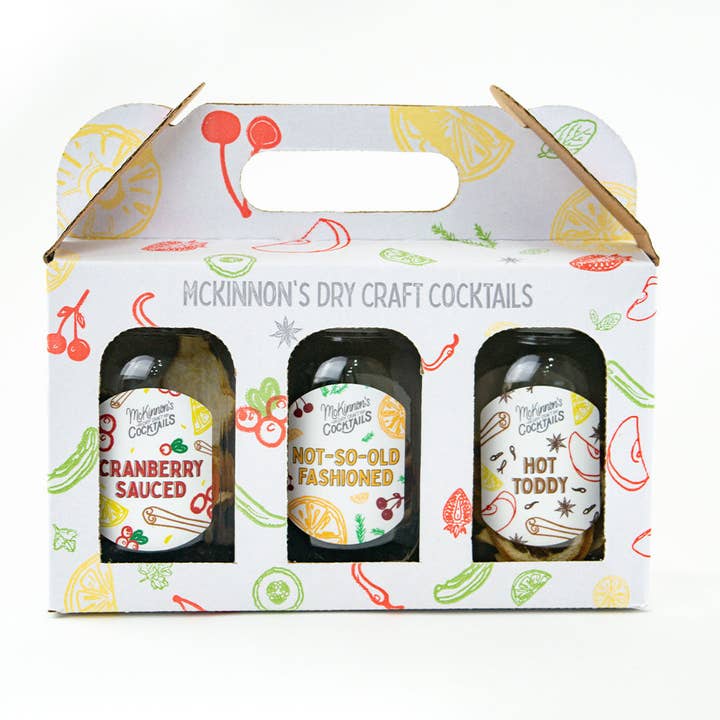 Bourbon 3 ct. Kit - Not so Old Fashion, Cranberry, Hot Toddy for wholesale by McKinnon's Dry Craft Cocktails