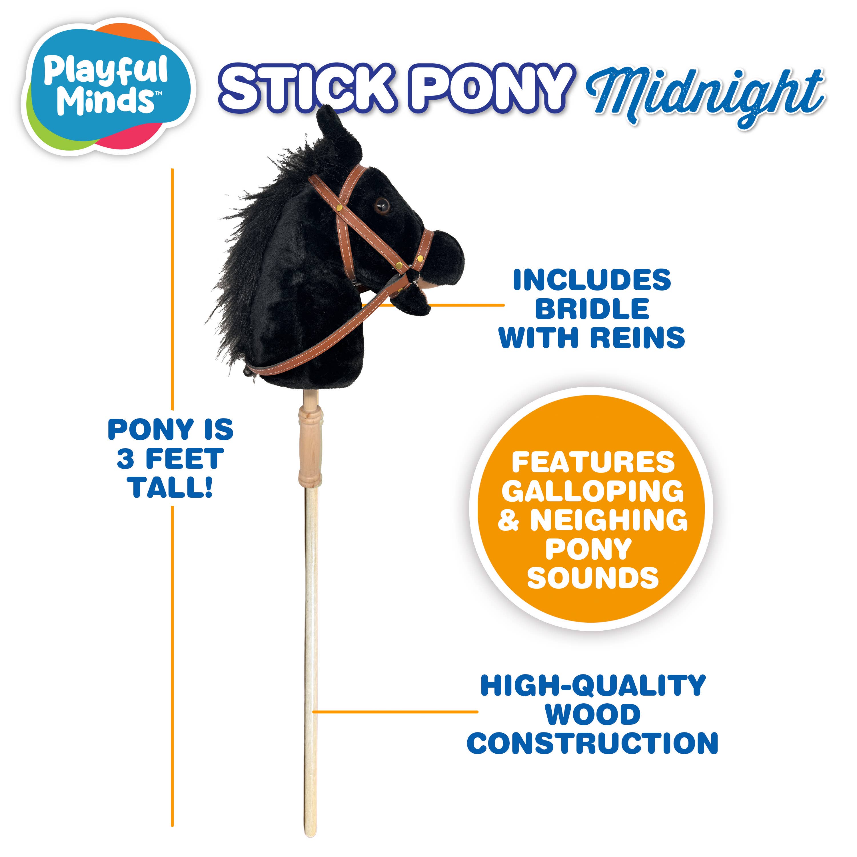 Thin Air Brands - Wholesale Classic Toy - Kids - Stick Pony - Midnight Black Hobby Horse4