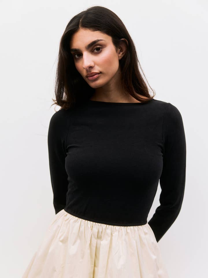 MOD REF - Vente Robe – femme - La Robe Yasmin | Robe Mini Boule à Manches Longues3