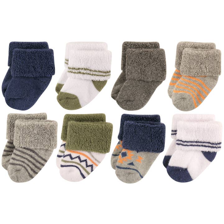 Chaussettes en éponge pour nouveau-né et bébé Luvable Friends, Aztèque pour la vente par BabyVision