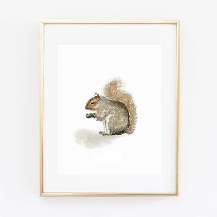 squirrel art print for wholesale by emily lex studio