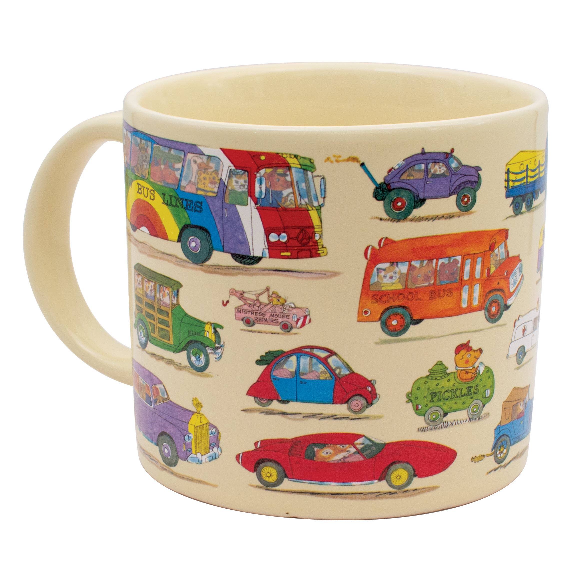 Unemployed Philosophers Guild – Caneca por atacado – Caneca Transformadora de Calor Richard Scarry Carros e Caminhões1
