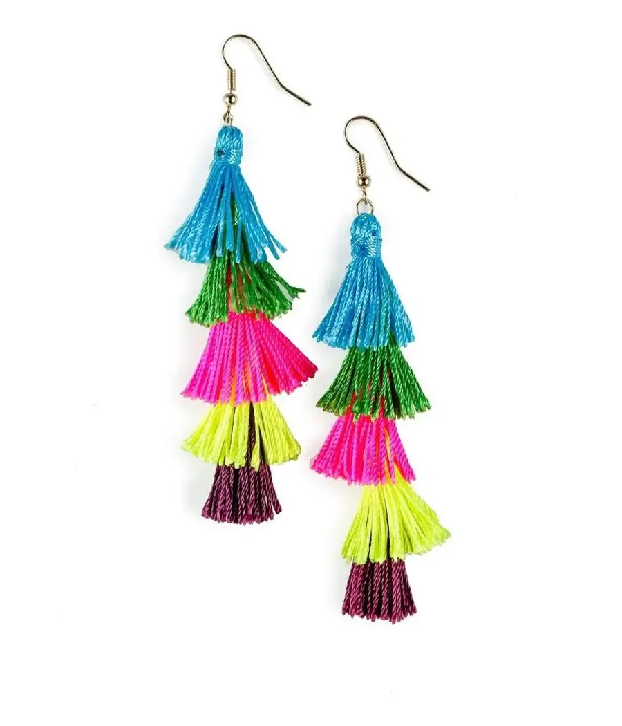 Tipsy Elves - Wholesale Tassel Earrings - Piñata Tassel Earrings - Colorful Halloween Jewelry0