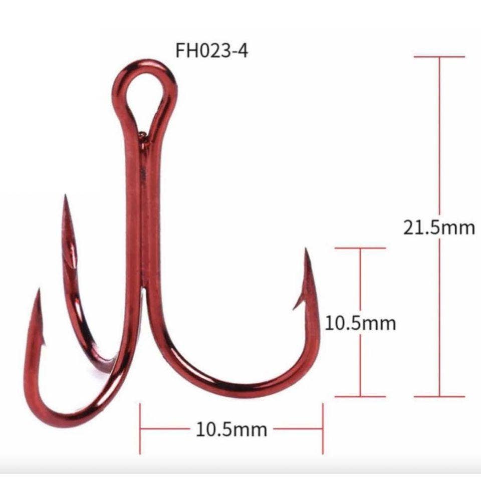 Outdoor Junction - Wholesale Outdoor Sign - (20) Carbon Steel 3-Prong Treble Fishing Hooks3