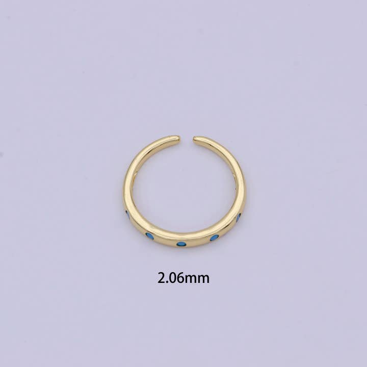 Aim Eternal - Wholesale Band/Stacked Ring - Dainty CZ Gold Stacking Ring U485~U4892