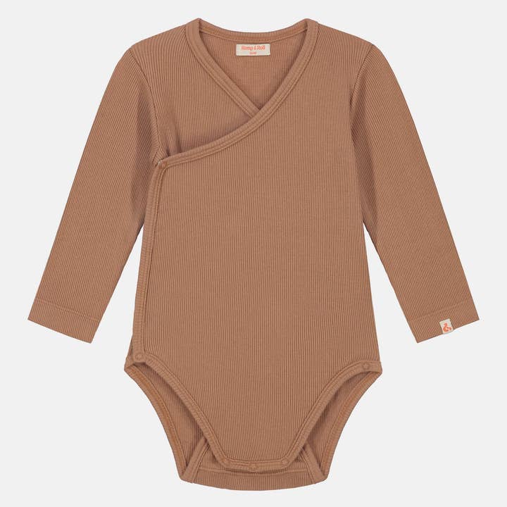 Long Sleeve Wrap Romper | Terra for wholesale by Romp & Roll