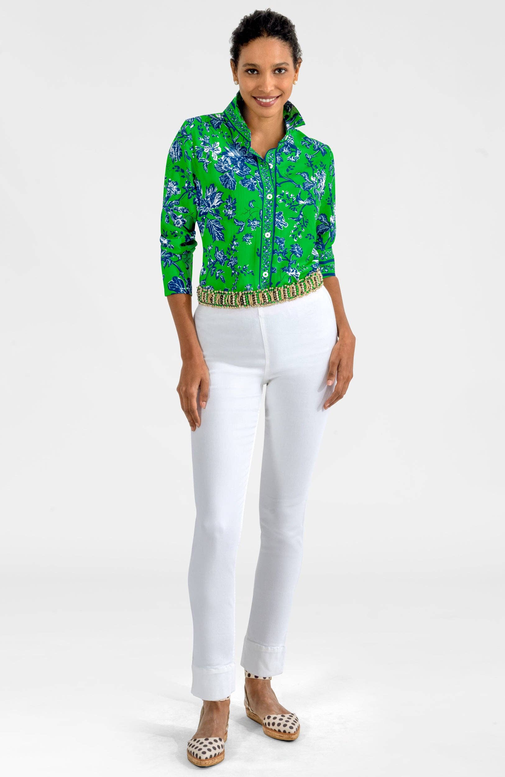 Gretchen Scott LLC - Wholesale Button Down Shirt - Women's - Boyfriend Shirt - English Garden9