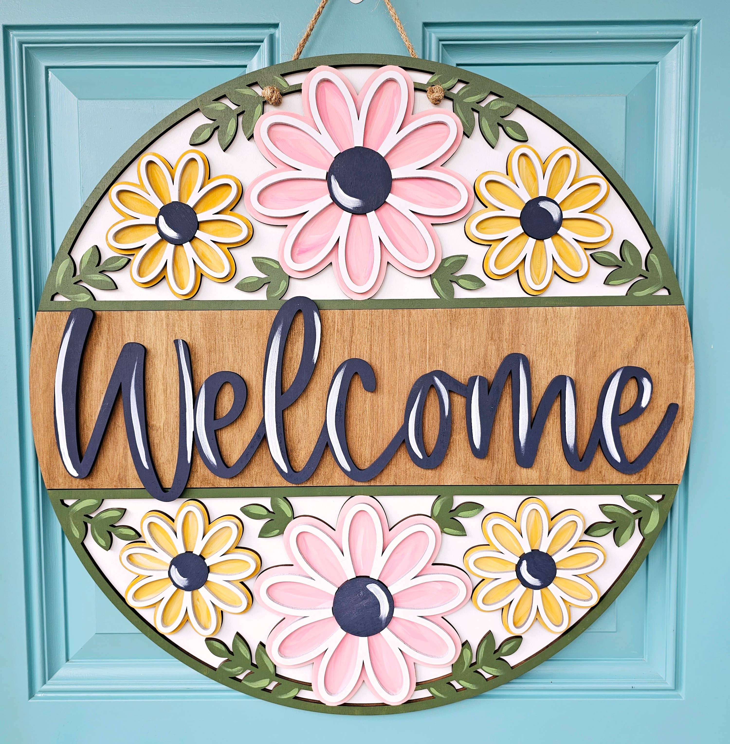 Teal Moon Creations - Wholesale DIY Craft Kit - DIY Welcome Floral Trio Door Hanger0