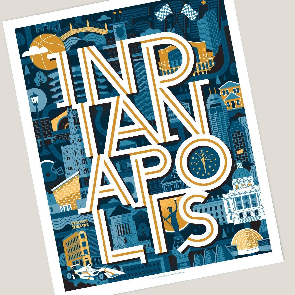 Lucie Rice Illustration and Design - Wholesale Art Print - Indianapolis1