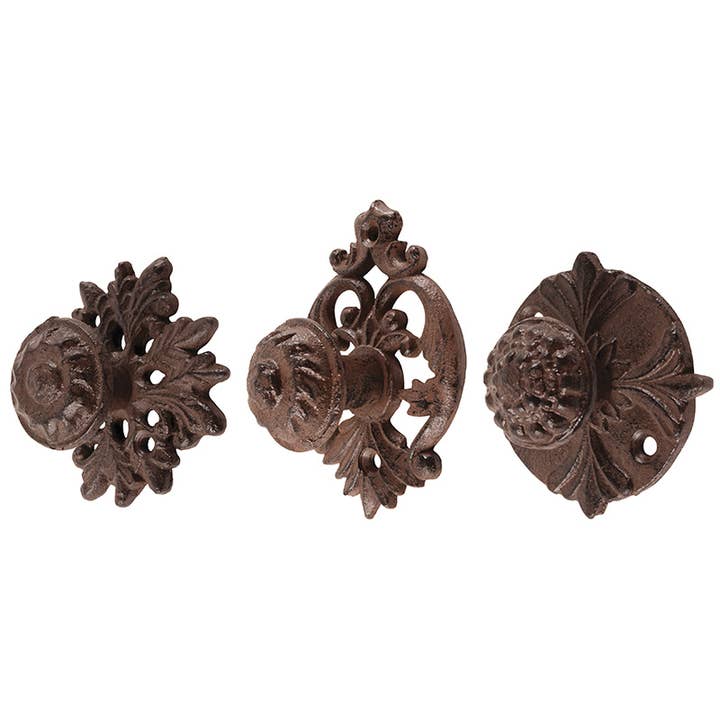 Esschert Design USA - Wholesale Retailer Display - Pets - Door Knob, Cast Iron, Antique Brown, 3 Asst. Styles