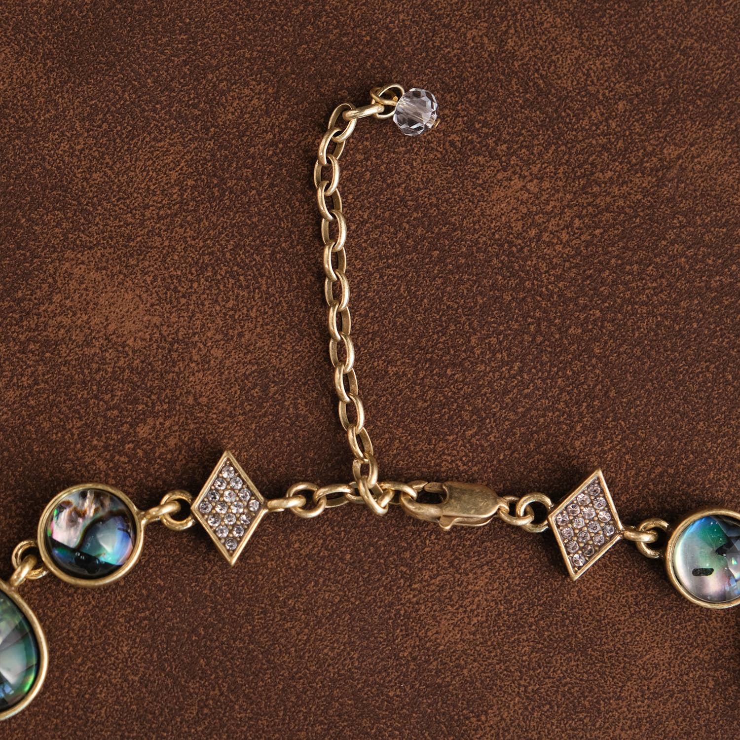 GirlyPirateCo - Wholesale Pendant/Charm Necklace - Vintage-Inspired Abalone Shell and Crystal Necklace2