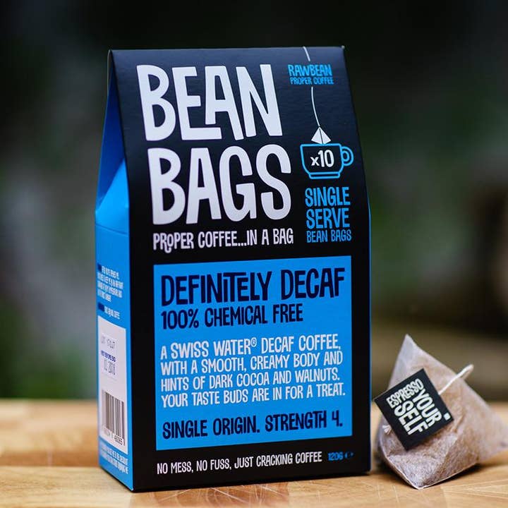 Definitely Decaffeinated Coffee Bean Bags x 10 for wholesale by Raw Bean Coffee