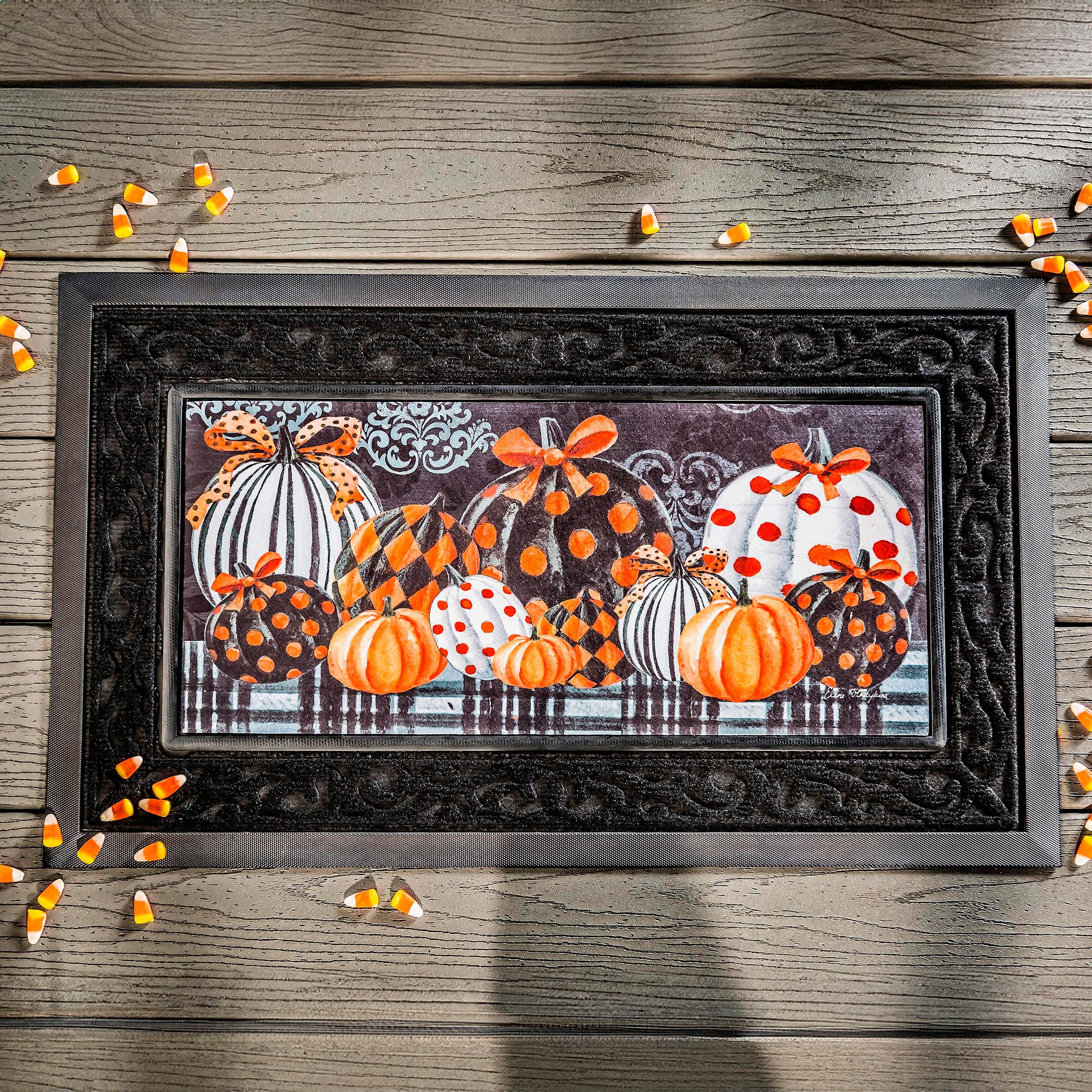 Evergreen Enterprises - Wholesale Door Mat - Elegant Patterned Pumpkins Sassafras Switch Mat0