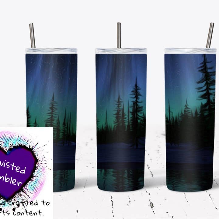 Northern lights c2 20 oz double walled tumbler for wholesale by Twisted Tumbler, LLC