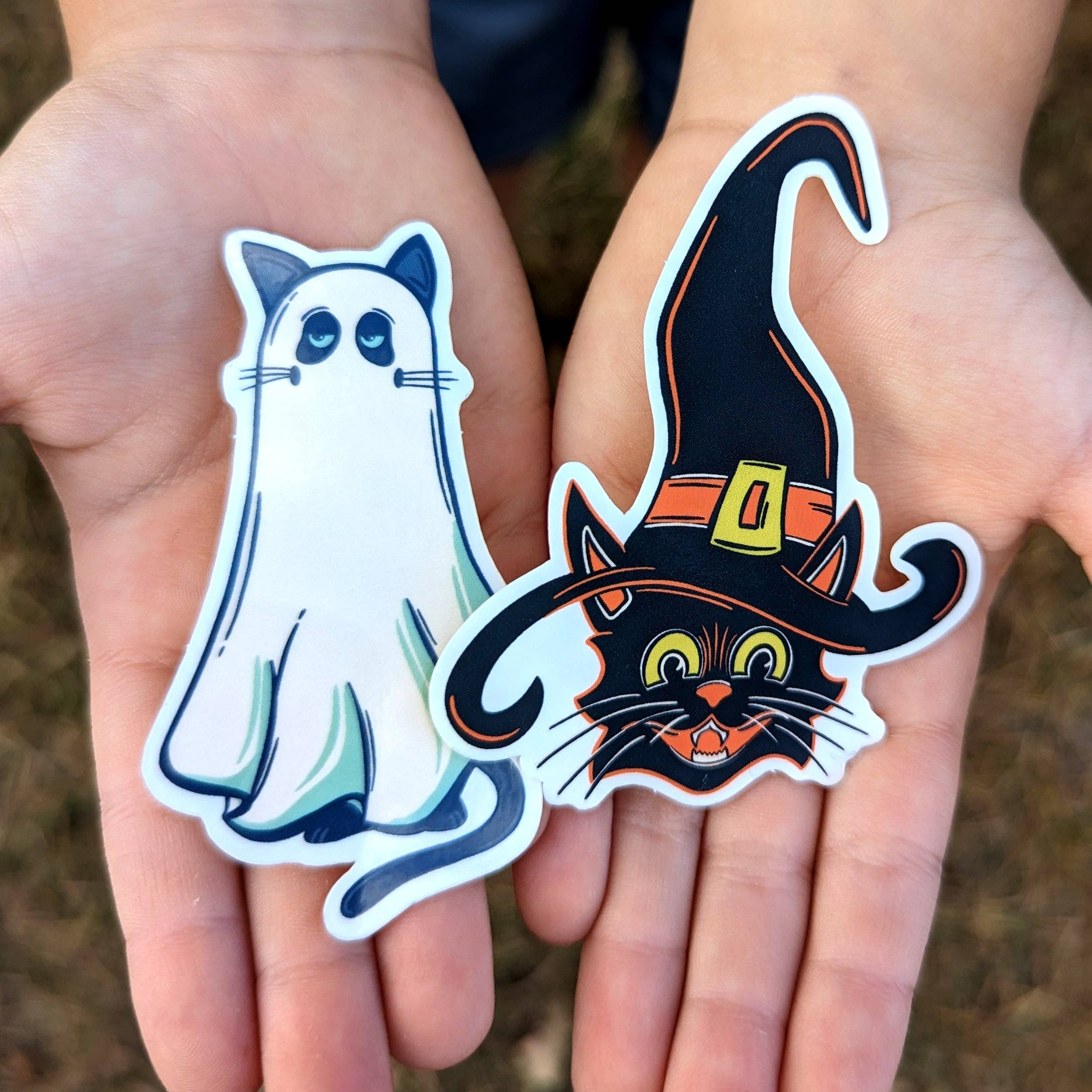 Bolts and Stars - Wholesale Sticker - Black Cat Witch Halloween Sticker5