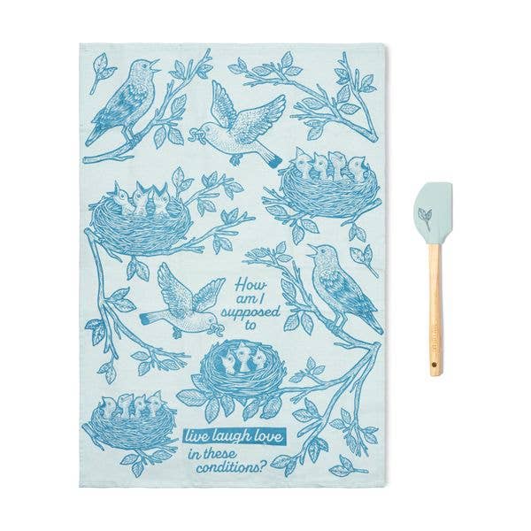 DM Merchandising – wholesale Tea towel – Two Left Feet The Reluctant Chef Tea Towel & Spatula Set OS3