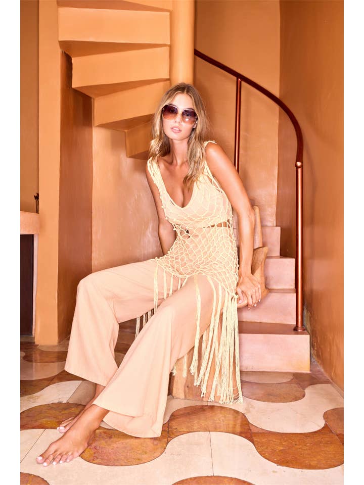 State of Georgia - Wholesale Swim cover-up – Women’s - LOLITA CROCHET OVERLAY - BUTTERMILK4