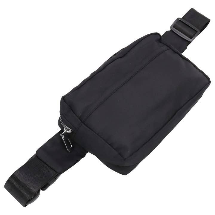 Minimal Matte Black Belt Bum Fanny Pack for wholesale on Faire6