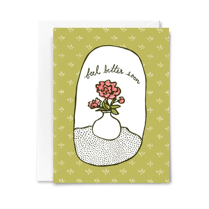 Feel Better Flowers Card for wholesale by Studio Conroy