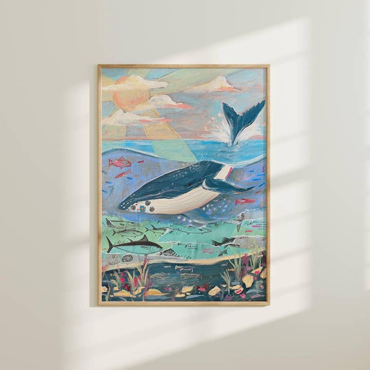 Laurenspired - Wholesale Art Print - Whale Art Print, Ocean Art, Quilt Art, Nautical Wall Art2