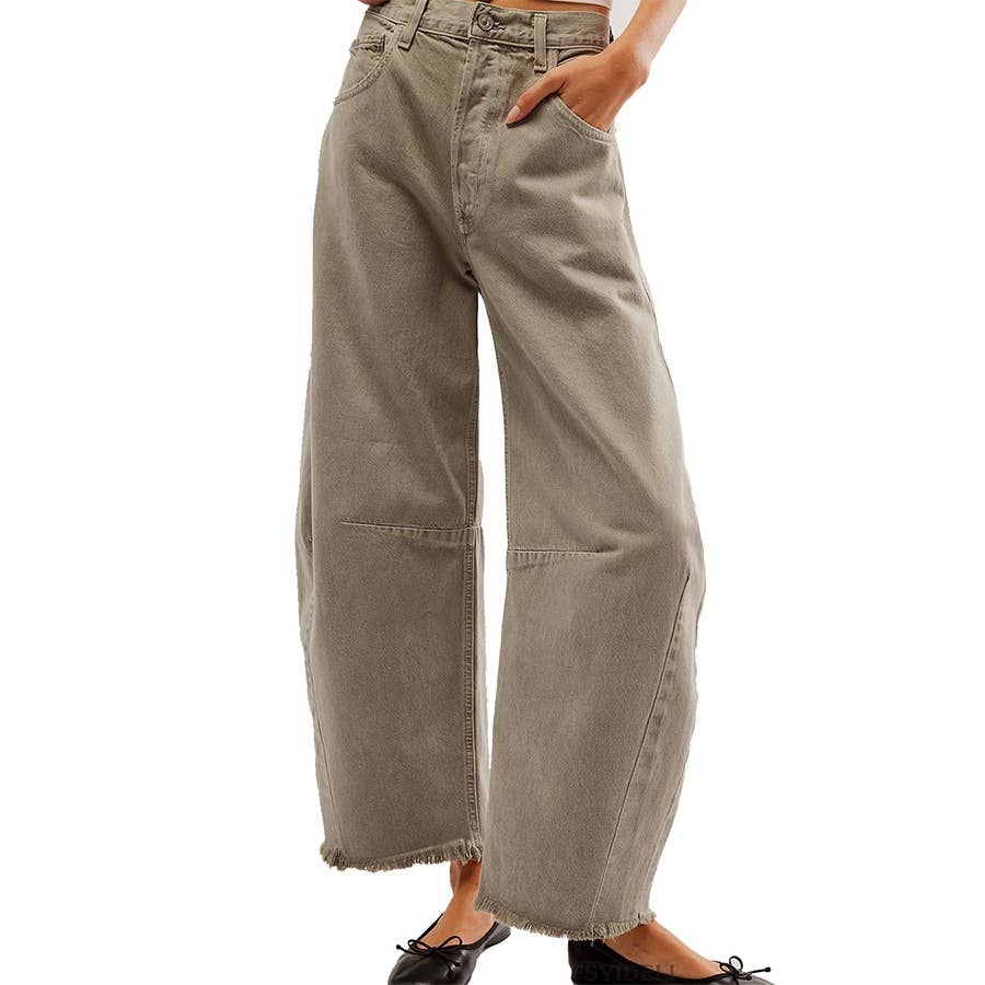 Paperdoll – Großhandel Jeans – Damen – Mehrfarbige, kurz geschnittene, lässige Jeans mit weitem Bein7