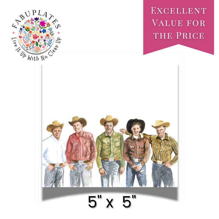 Fabuplates - Wholesale Disposable Napkin - Western 24ct Cocktail Napkin Separates (3ply) - Cowboys1