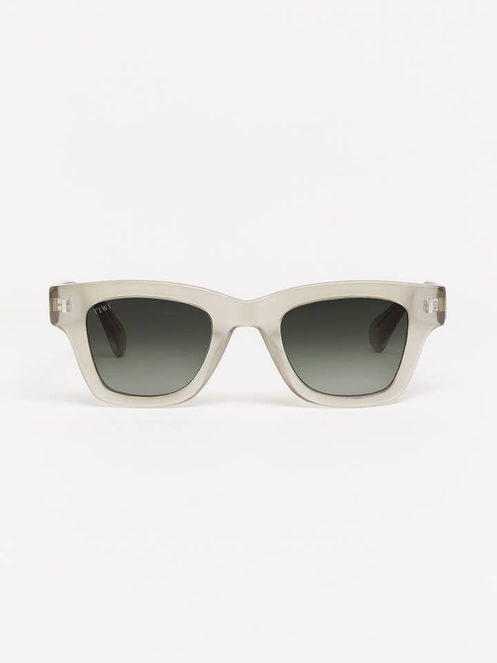 Sunglasses Shiny Ice Grey wiht Green gradient lenses for wholesale by TIWI