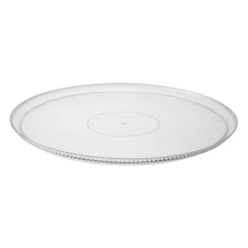 EcoQuality - Wholesale Serving Tray - Ridged Clear Round Tray | Elegant Serving Tray for Parties and Events1
