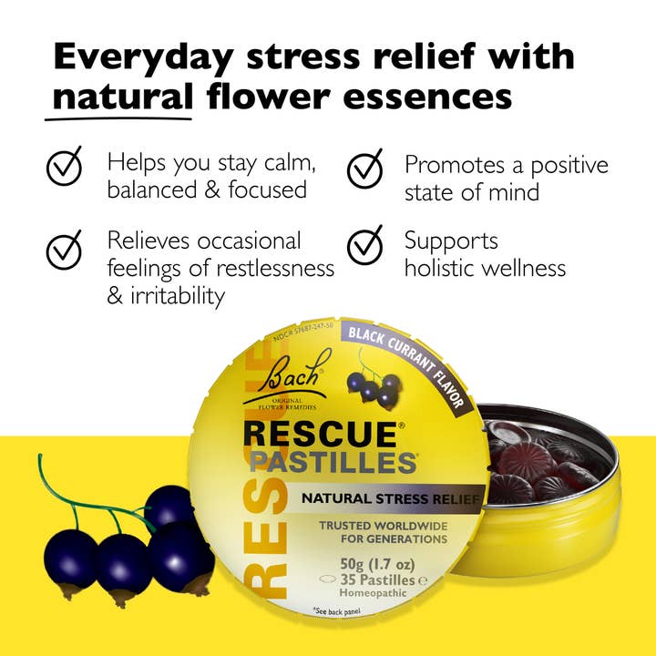 RESCUE & Bach Original Flower Remedies - Wholesale Lozenges/Cough Drops - Bach Rescue Pastilles Natural Stress Relief Lozenges 50g1