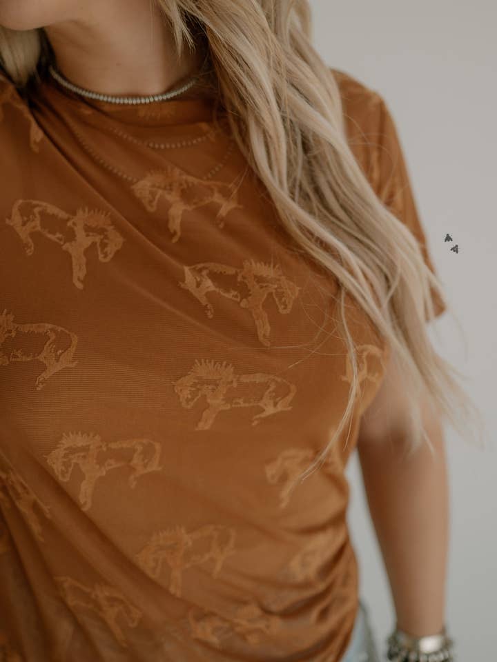 2 Fly Co - Wholesale T-Shirt - Women's - BUCK FIFTY TEE *SADDLE