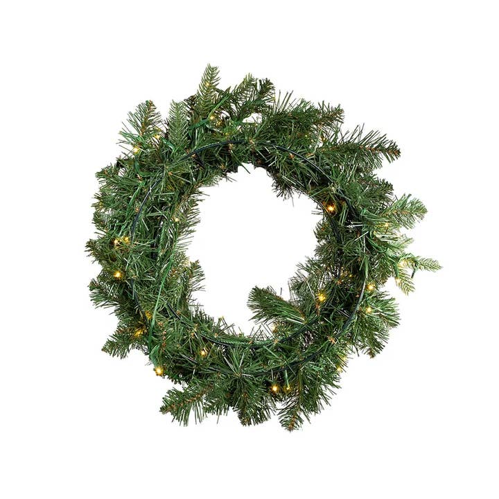 Kurt S. Adler, Inc. - Wholesale Wreath - 18"B/O PRLT WW CLST LED B SPRC WREATH2