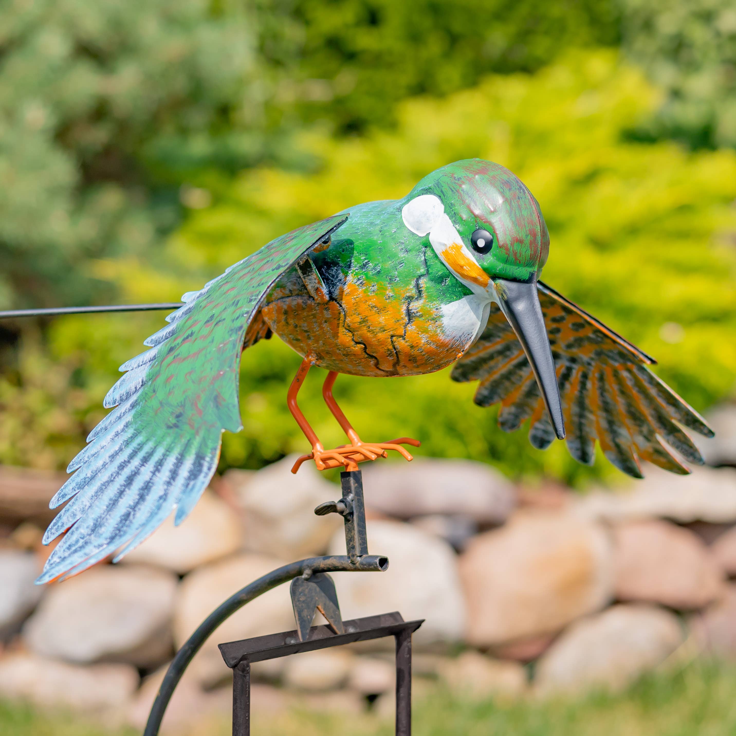 Zaer Ltd. International - Wholesale Garden/Lawn Stake - Assorted Metal Bird Rocking Stakes- 6PC/Set2