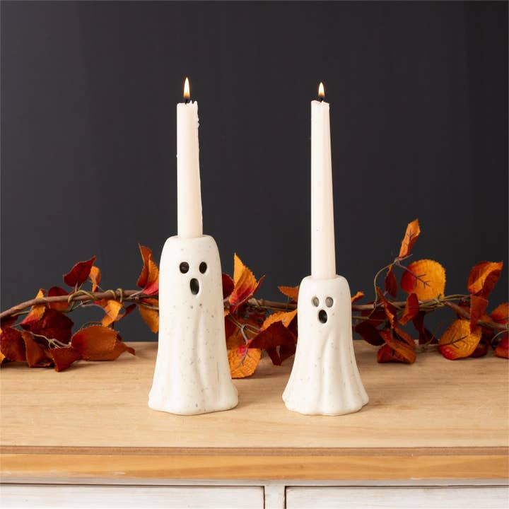 Ghost Candle Holders (Set of 2) (Pk/03 Sets) for wholesale by Audrey's Home & Gift