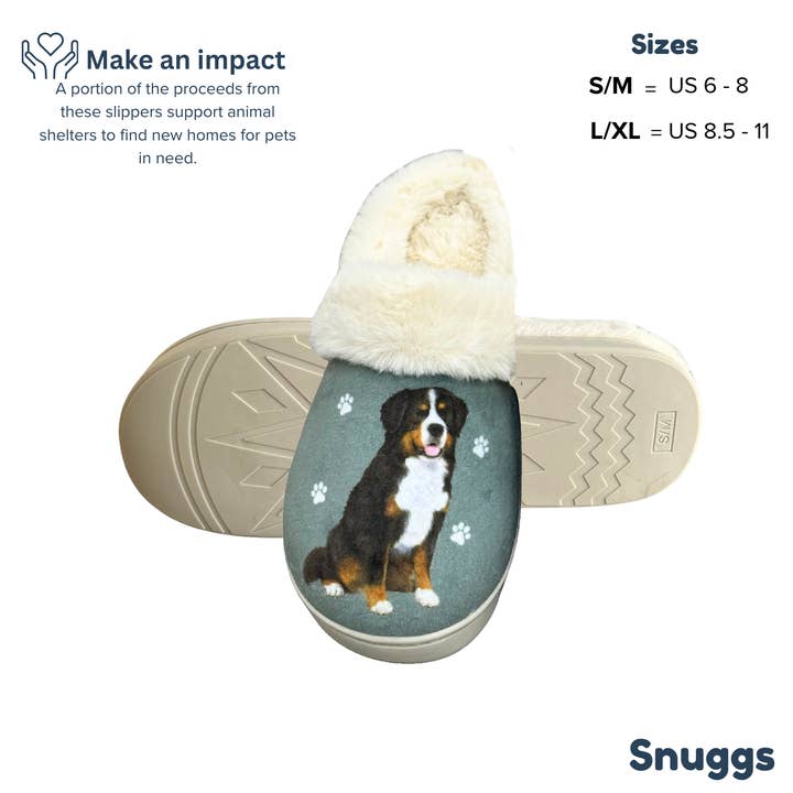 E&S Pets - Wholesale Slippers - Unisex - Bernese Mt. Dog Snuggs Slipper - Comfy - Pet lovers4