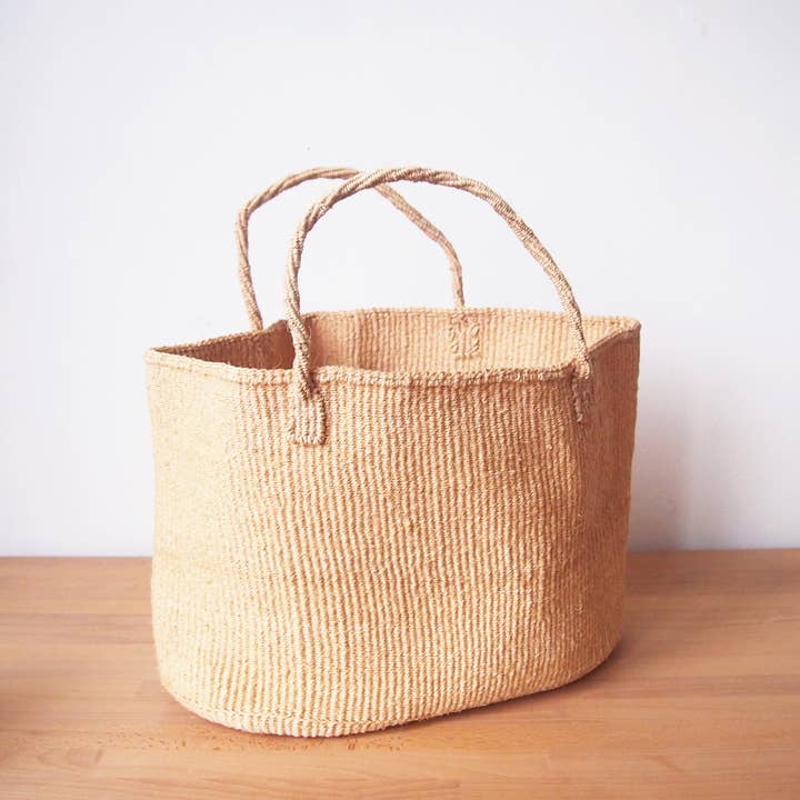Amsha - Venta al por mayor Bolsa de asa- Mujer - XL Sisal Tote: Avena2