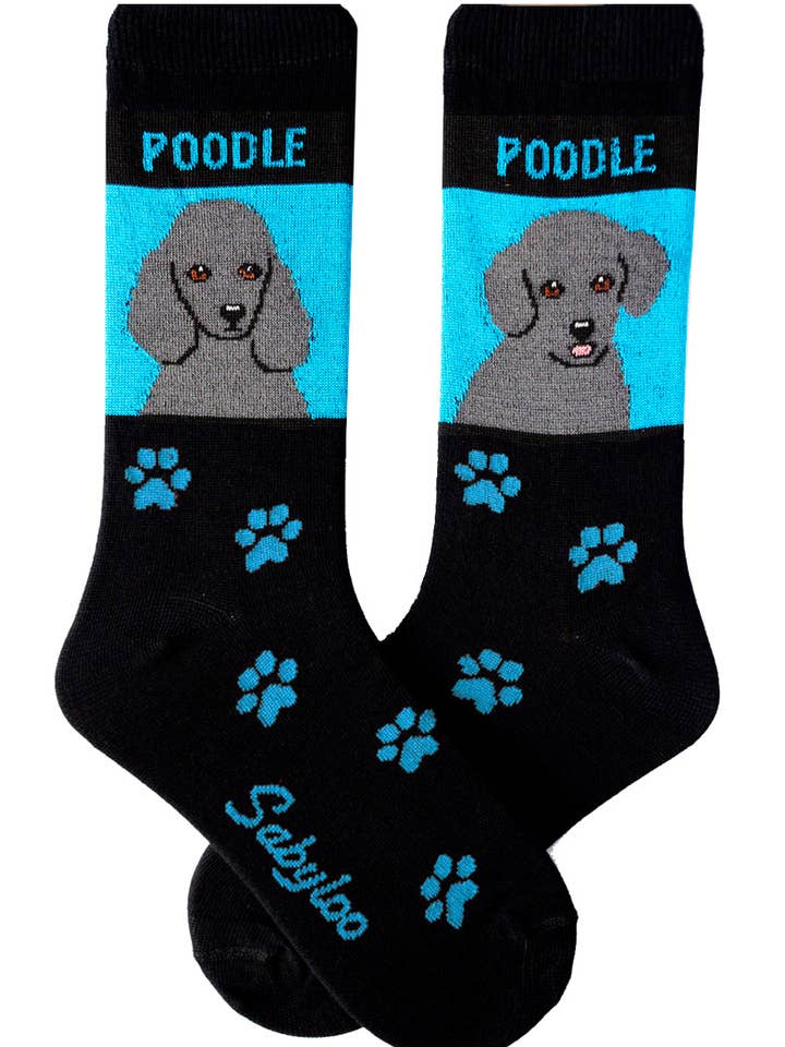 Poodle Gray Dog Socks for wholesale by Sabyloo