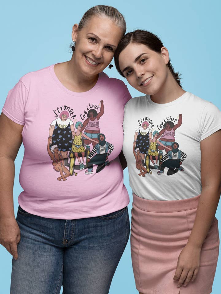 Chiaralascura - Wholesale Screen Printed T-Shirt - Unisex - Stronger Together - T-shirt unisex in cotone biologico1