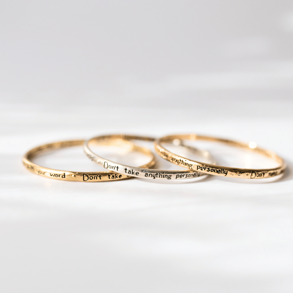 Jewelry Evolution - Wholesale Bangle Bracelet - The Four Agreements Bangle21