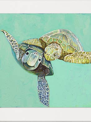 Sea Turtle Honeymoon Happy Square™ for wholesale by Cathy Walters Art