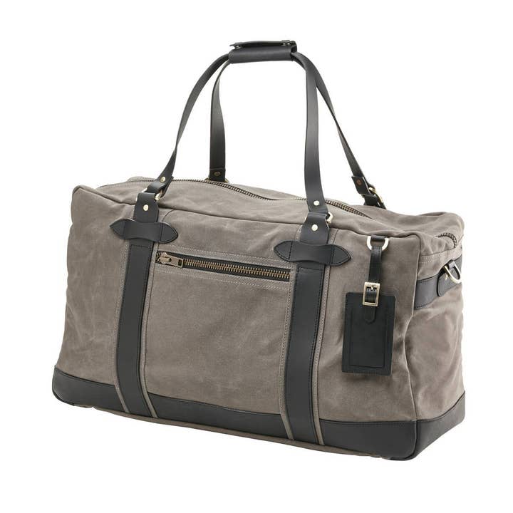 Waxed Canvas Weekender with Leather Tag for wholesale by Clava Leathergoods and Accessories